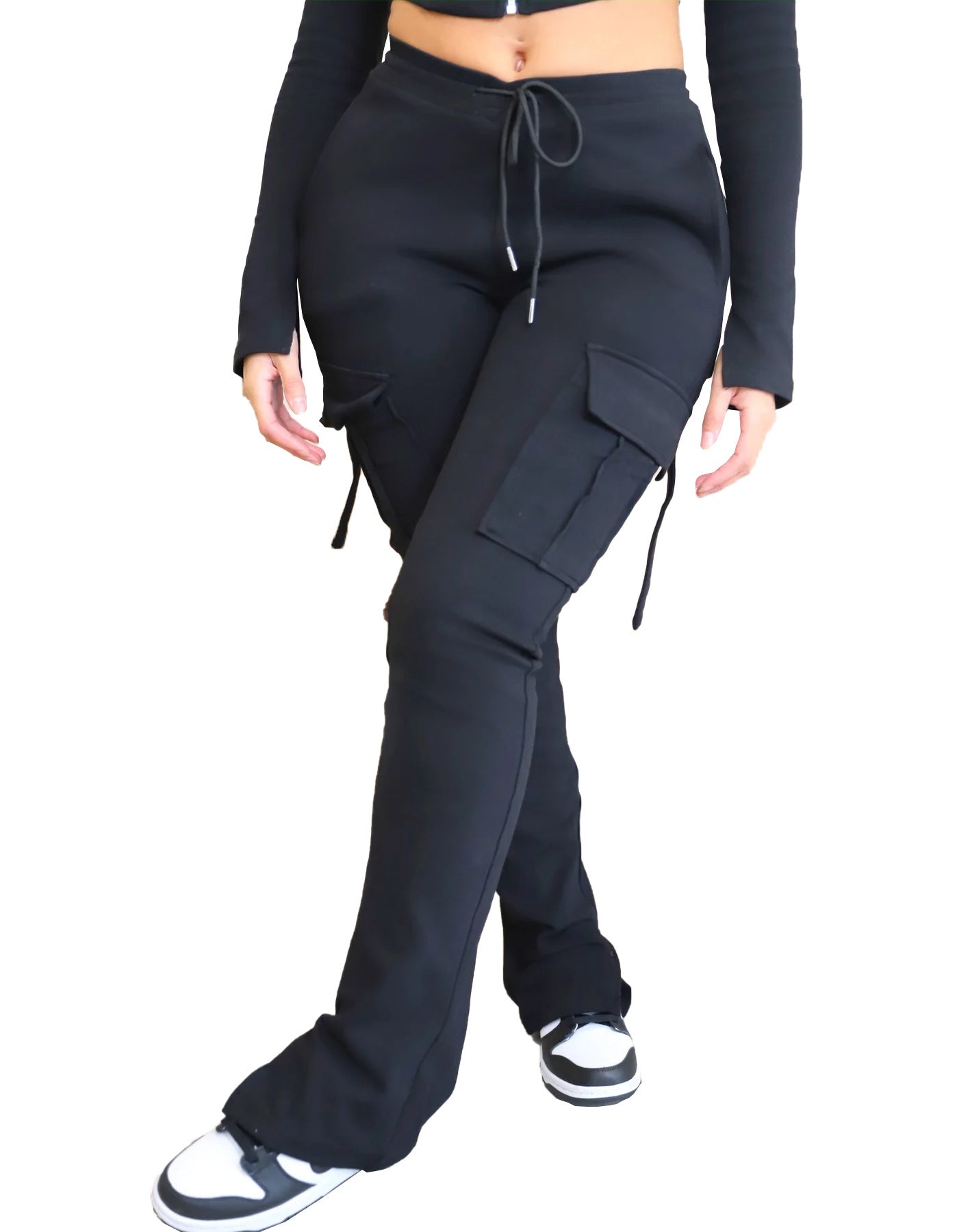 Women's Casual Tight Sportswear Multi-pocket Overalls With Coat And Cap Suit Pants Product information: Pattern: solid color Fabric name: Polyester Color: light gray, black, pink, gray Sleeve type: regular sleeve Pants length: trousers Main fabric composi