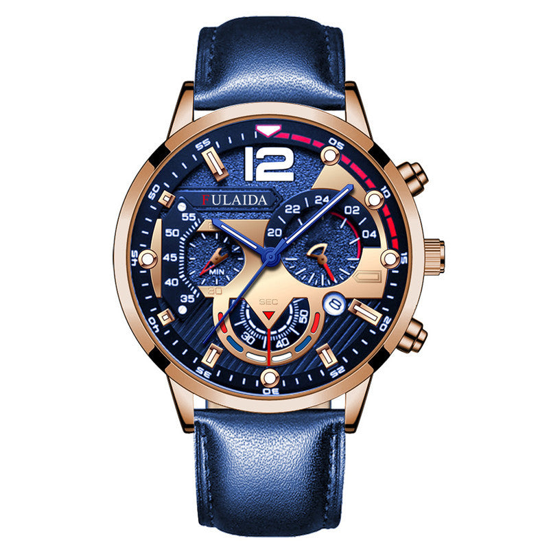 Men's Student's Watch Belt Casual Calendar Quartz Watch Product information: Color: 1,2,4,5,6, Applicable people: general Style: Casual Thickness: 10mm Dial diameter: 37mm Table buckle material: rose gold Watch strap material: genuine leather Case materia