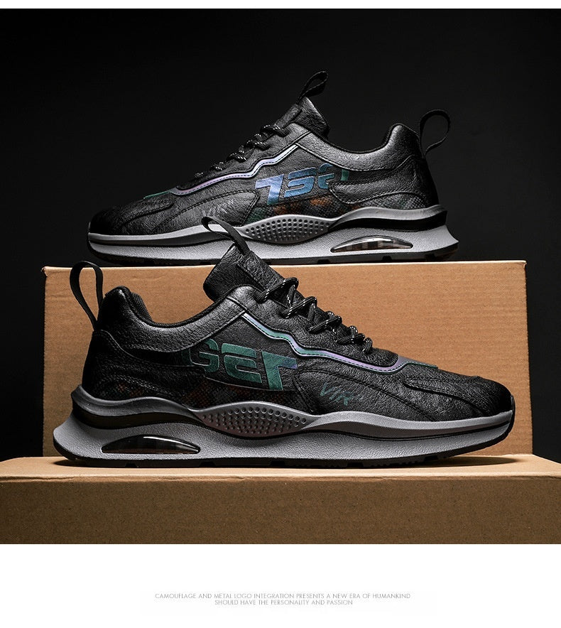 Men's Leather Surface Sports Running Shoes Product information: Pattern: solid color Applicable sports: Universal Lining material: cloth Color: leather surface 730-khaki, leather surface 730-black, leather surface 730 wool lining-khaki, leather surface 73