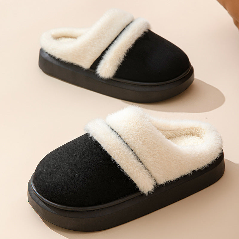 Fashion Warm Cotton Slippers For Women Leisure Thick Bottom Non-slip Plus-velvet House Shoes Winter Bedroom Floor Suede Slipper Overview: Unique design, stylish and beautiful. Good material, comfortable feet. A variety of colors, any choice. Specification