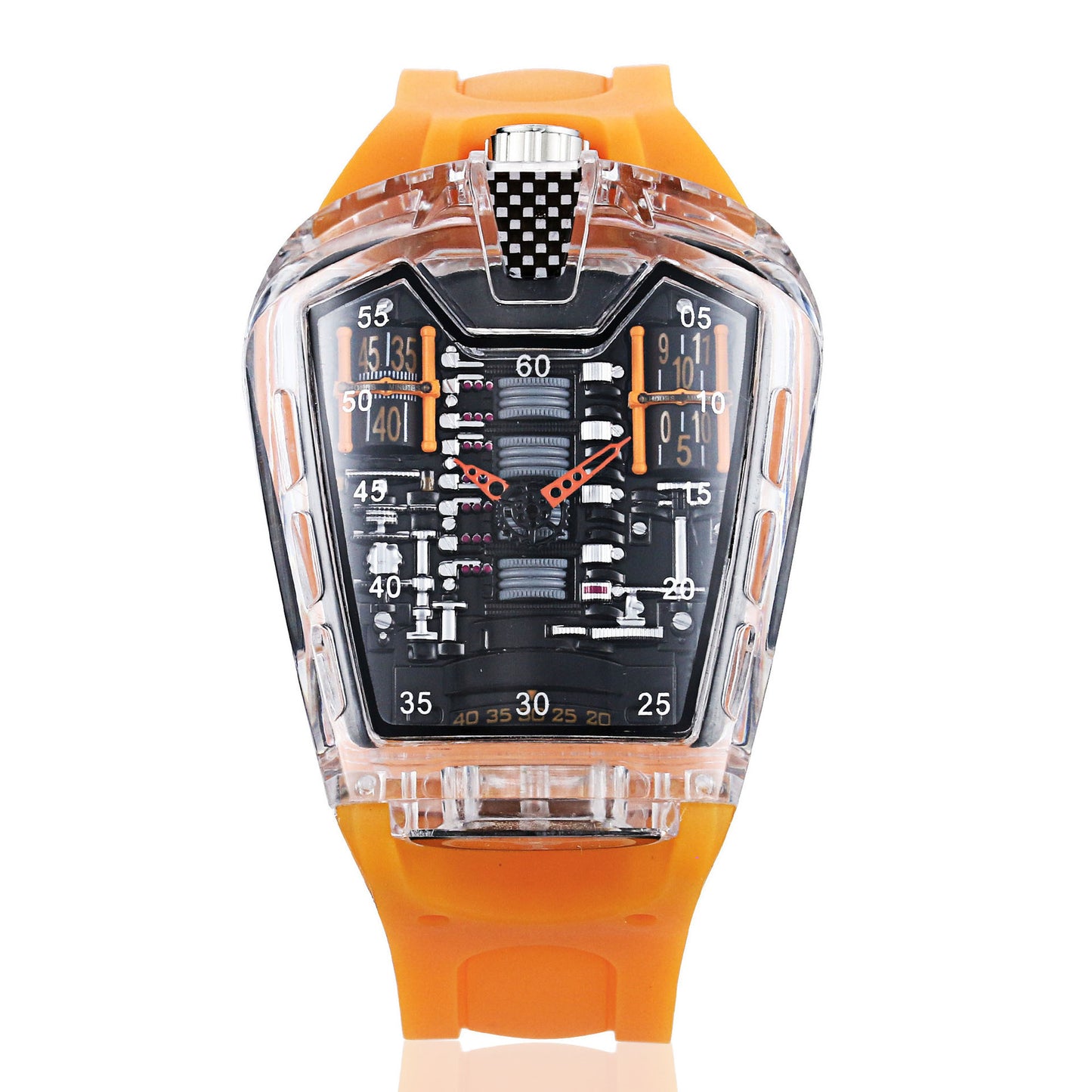 Cool Sports Brand Watches Luxury Men Watches Waterproof Japan Product information: Style: Sports Waterproof: No Movement type: Quartz Thickness: 15mm Dial diameter: 45mm Mirror material: Mineral strengthened glass mirror Clasp style: Pin buckle Buckle mat