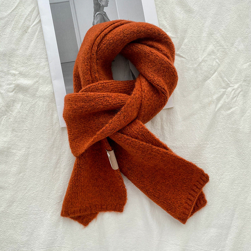 Warm Wool Scarf Women's Korean Style Sweet Version Solid Scarf Autumn And Winter Product information: Material:Fleece Style:Fashion Simple Features:Warm Color:Picture color Packing list: Scarf*1 Product Image: Warm Wool Scarf Women's Korean Style Sweet Ve