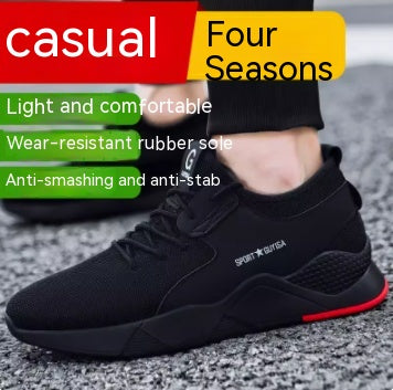 Labor Protection Shoes For Men's Steel Head Anti Impact And Anti Puncture Overview: Unique design, stylish and beautiful. Good material, comfortable feet. A variety of colors, any choice. Specification: Function: breathable, anti impact, anti slip, and an