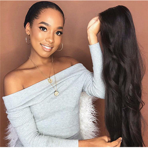 Explosive wig female black realistic long hair curls Can be dyed hot: not hot dyed Efficacy: change hairstyle Wig hairstyle: long curly hair oblique bangs Colour: Black Material: high temperature matt chemical fiber Length: 65cm Packing size: 28*18*5cm Ex