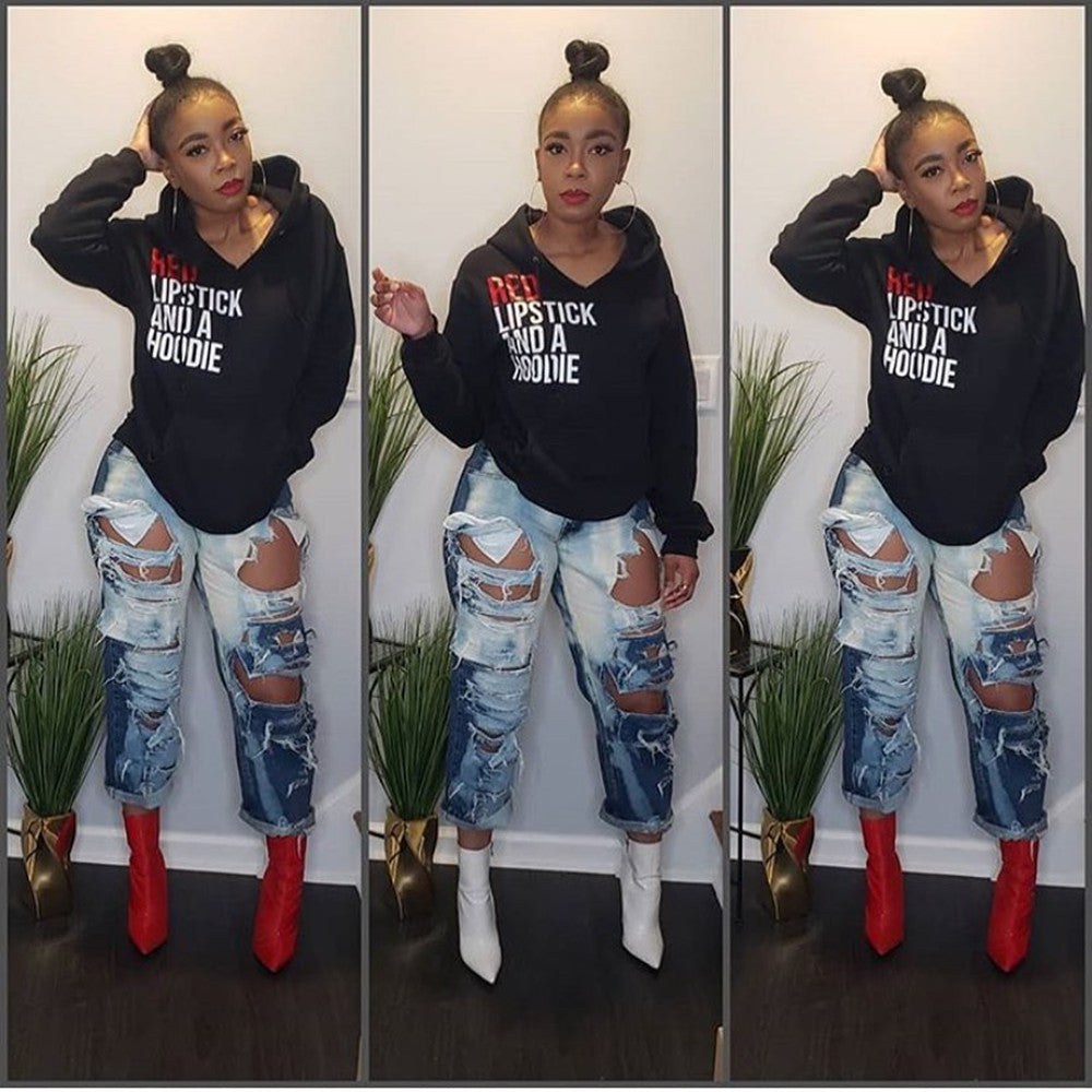 Solid color printed sweatshirt hoodie Pattern: printing Style: Hedging Fabric name: sweater fabric Main fabric composition: Polyester fiber (polyester) Colour: Black Size: S, M, L, XL Solid color printed sweatshirt hoodie Pattern: printing Style: Hedging