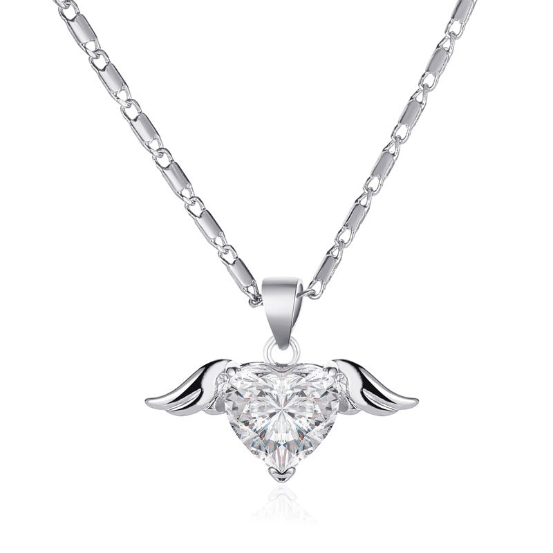 Heart Wings Necklace For Women Product information: Treatment Process: Electroplating Color: 01KC gold 9484,02 White K 9487,03 Rose Gold 9046 Material: Copper Popular elements: Love/heart Applicable population: Female Size: Packing list: Necklace *1 Produ