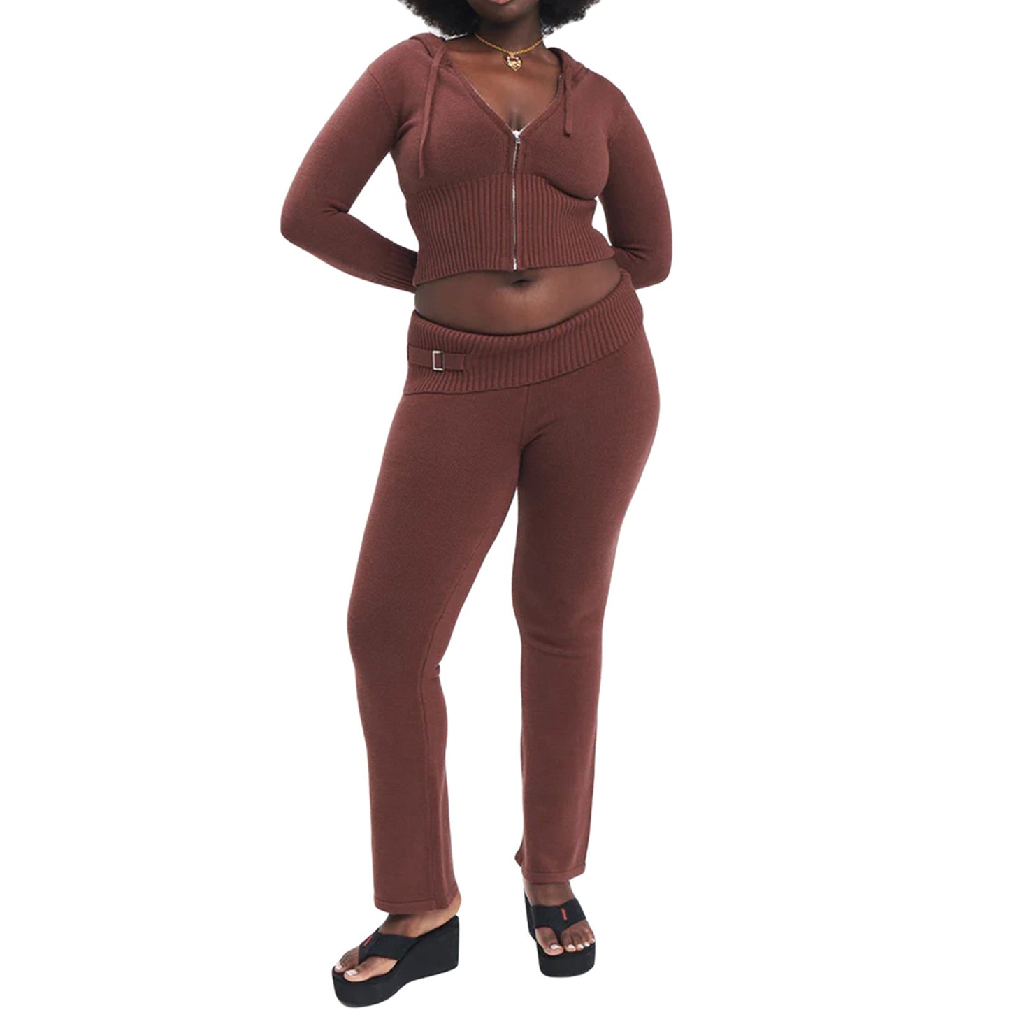 Hoodie Suit Women Leisure Sexy Zip Long Sleeve Sweater And High Waist Long Pants Set Overview: Unique design, stylish and beautiful. Good material, comfortable wear. A variety of colors, any choice. Product information: Pattern: solid color Length: trouse