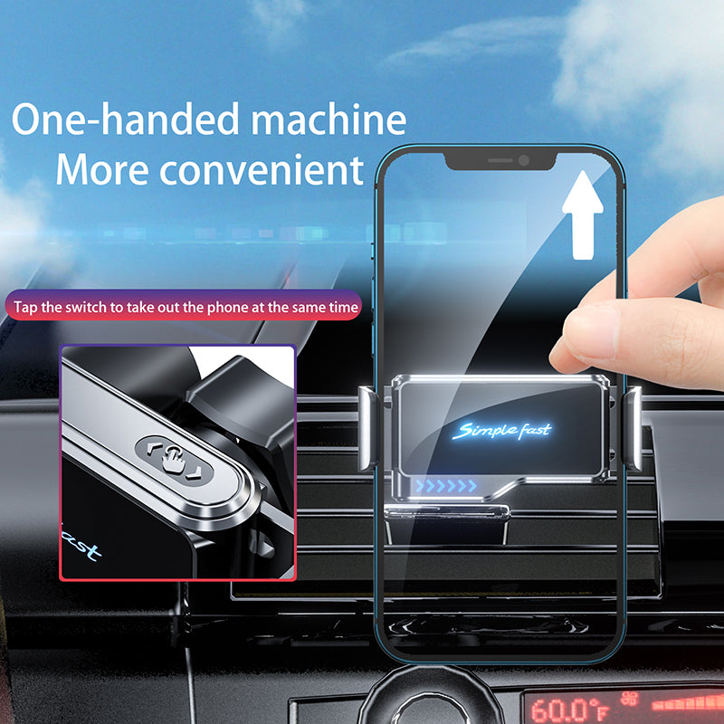 Intelligent Automatic Car Phone Holder Air Vent Mount Holder For Phone Car Products Universal Stand Overview: Electric drive lock Car bracket innovation Just for better Features: Electric drive locking, electric drive opening, and closing No abnormal soun