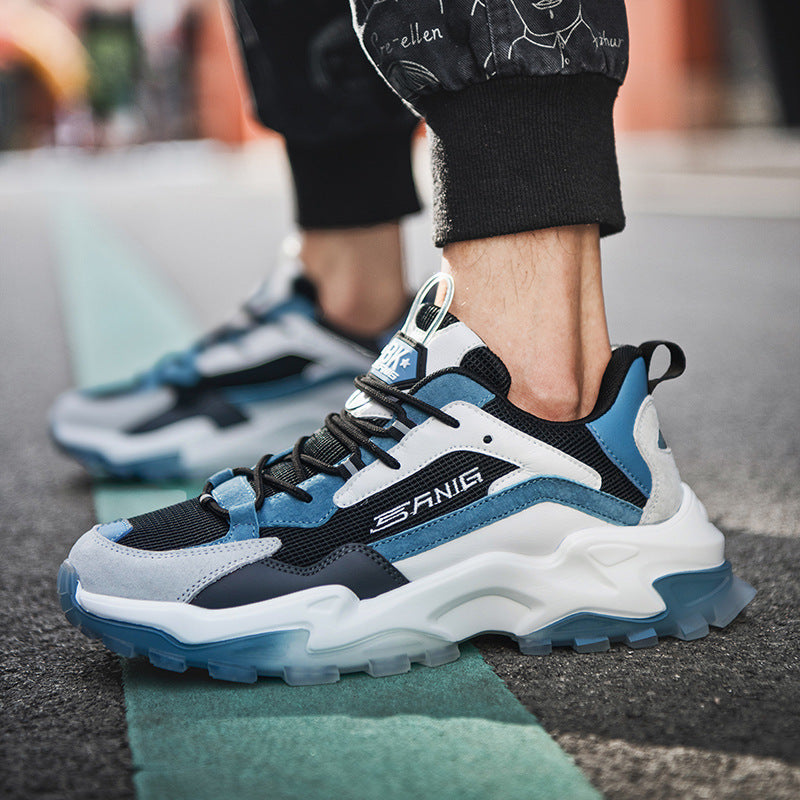 Breathable Thin Flying Woven Sneakers Old Shoes Product information: Upper material: mesh Sole Material: Rubber Applicable sports: jogging/long-distance running Wearing style: back tie Popular elements: car suture Heel shape: thick sole Inside material: n