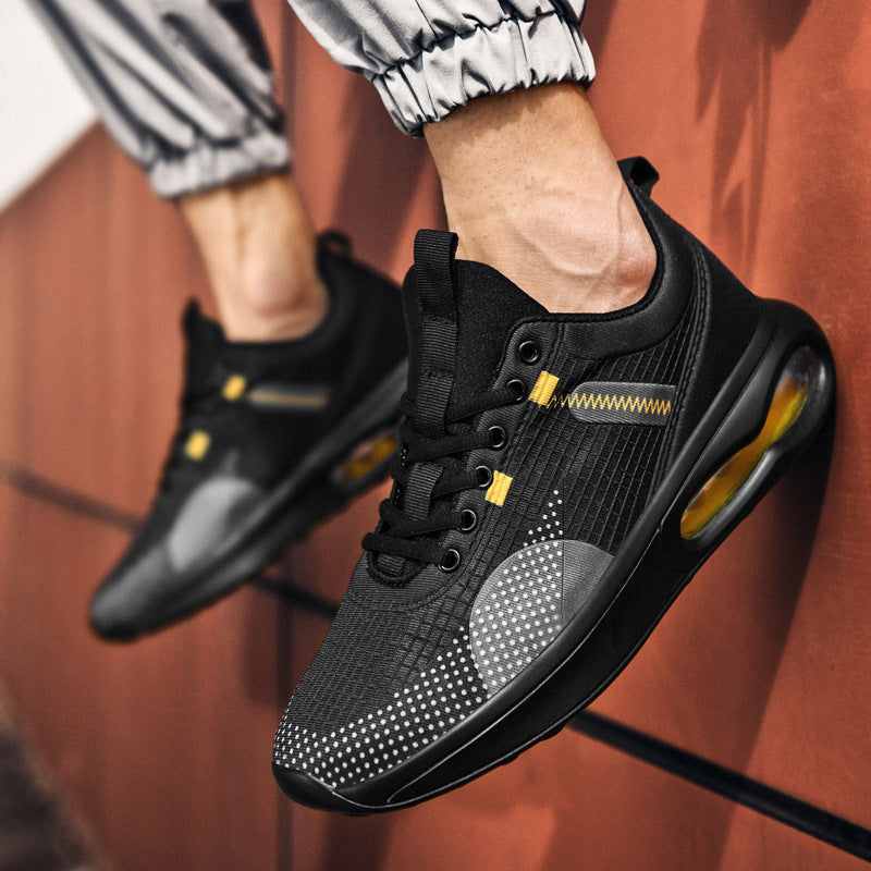 Men Sports Cushion Sneakers Tennis Shoes Breathable Product Information: Category: Sportswear casual shoes Style: Athletic Functions: breathable, balanced, non-slip, wear resistant Pattern: match color Vamp material: four sides Sole material: air cushion