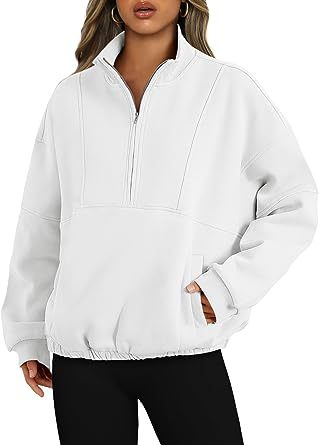 Fashion Polyester Sweater Sports Casual Women's Zipper Pocket Product information: Thickness: medium Fabric name: Polyester Color: Milky White, black, white, light gray, camel, purplish red, a large number of in stock colors and sizes Sleeve type: regular