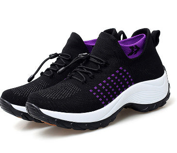 Large Size Women's Shoes High Elastic Flying Woven Breathable Sports Women's Socks Shoes Product information Sole material: PU Inside material: comfortable Upper height: low Heel shape: flat heel Sole technology: injection shoes Wearing style: sleeve/over