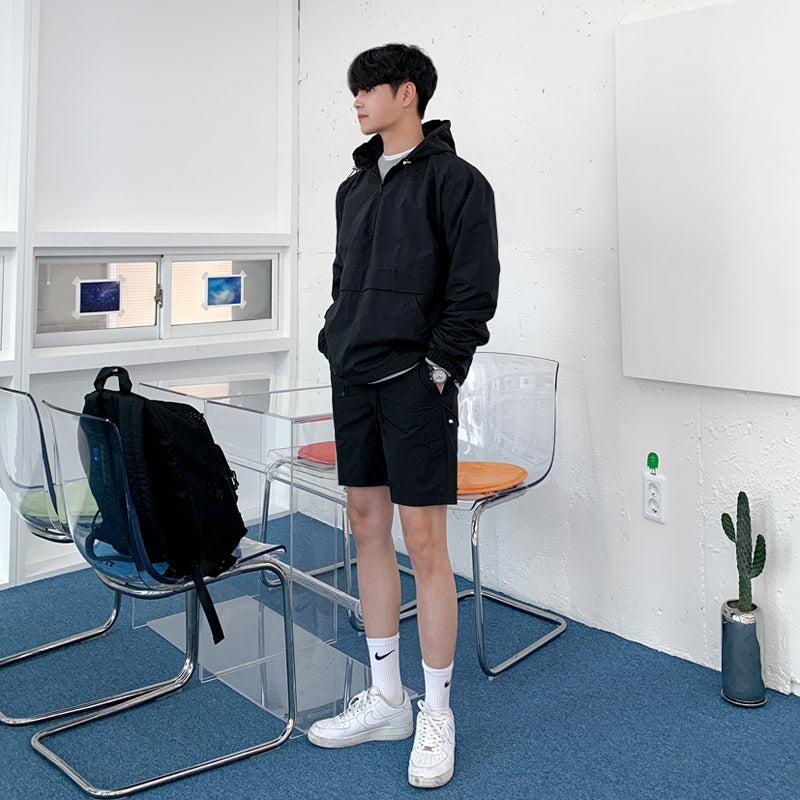 Mrcyc Hooded Pullover Jacket Men''s Korean Fashion Half Zipper Autumn Coat Hoodie Sports Suit Product information: Material: cotton blended fabric Pattern: Check Collar type: round neck Yarn thickness: conventional yarn (10 needles, 12 needles) Color: pic