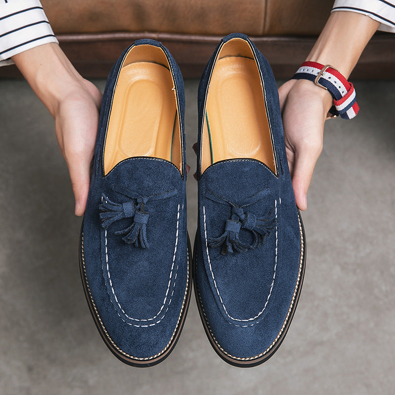 Men's Casual Fashion Suede Shoes Product Information: Sole material: rubber Characteristic of cortex: cowhide Toe shape: round head Function: Breathable, non-slip Style: Casual Insole material :PU Color: Black, green, brown, blue Size information: Size: 3