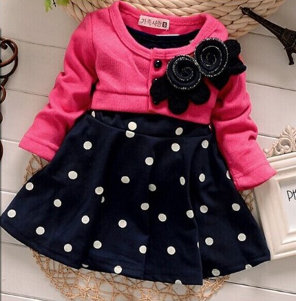 Autumn new children's long-sleeved cartoon wave point children's skirt girls cute print children's clothing Korean casual children's clothing *Fabric name cotton * Main fabric composition Cotton Main *Fabric composition content 90 (%) * lining ingredients