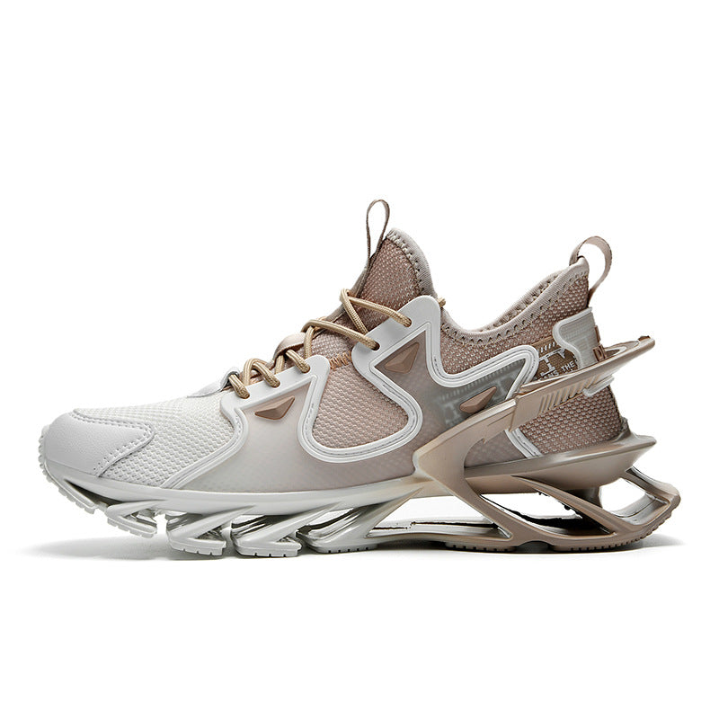New Running Shoes Casual Shoes Breathable Flying Woven Gradient Non-slip Blade-sharp Shoes Product information: Color: white black, white blue, white apricot Upper height: low top Heel height: flat heel Size: 39, 40, 41, 42, 43, 44 Sole craft: viscose sho