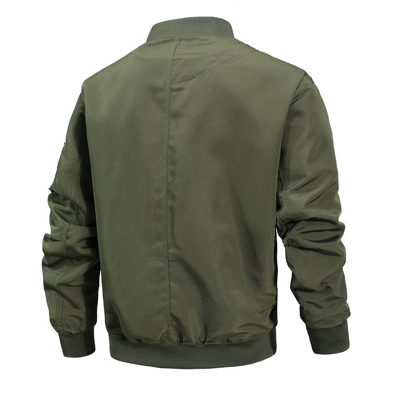 Fall Winter Men Slim Fit Casual Jacket Product information: Pocket Style: zipper and pocket Color: black, green, khaki Size: M,L,XL,XXL Lining composition: Nylon Fabric name: Chemical Fiber blend Hem design: straight hem Style: Casual Size: Note: 1. Asian