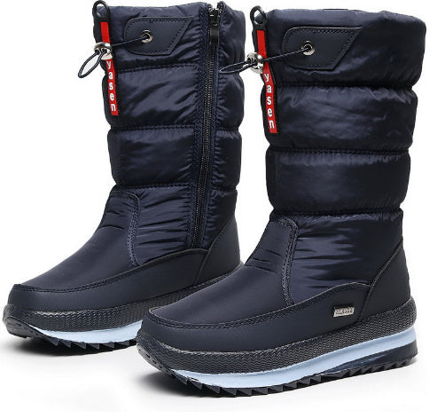 Winter New Plus Velvet Thick Cotton Shoes Thermal Middle Tube Waterproof Non-slip Boots Product information: Pattern: solid color Lining material: Other Color: G71 Black, G71 Blue, G71 White, G71 purple, G71 Red Upper height: Mid-top Heel height: Other So