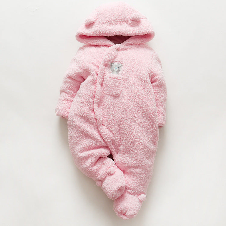 Baby clothes lamb winter cotton padded clothes baby newborn baby skin thickening climb Siamese clothes cotton Género aplicable: neutral / masculino y femenino Longitud de la manga: manga larga Ya sea con capucha: con capucha Adecuado para la temporada: ot