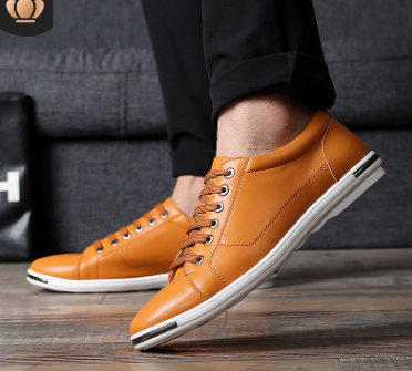 Men's large size casual shoes fashion breathable leather shoes with men's shoes Popular elements: leather stitching, lattice style: Casual Applicable gender: male pattern: plain Upper material: microfiber Toe shape: round head Heel height: flat heel Funct