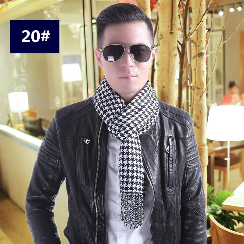 Men's Fashion Casual Warm Plaid Scarf Product information: Material:Imitation cashmere Style:Fashion minimalist Features:Plaid Colour:picture color Size: 190*30cm Packing list: Scarf*1 Product Image: Men's Fashion Casual Warm Plaid Scarf Product informati
