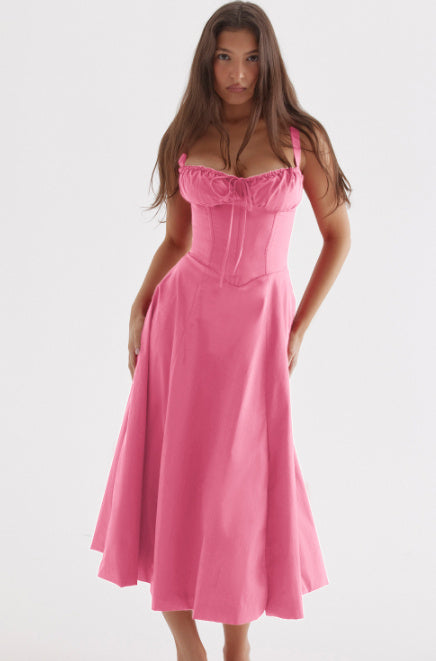 Suspender Dress Summer Elegant Low-cut Slim Backless Sling Dress For Women Clothing Party Evening Overview: Unique design, stylish and beautiful. Good material, comfortable wear. A variety of colors, any choice. Product information: Pattern: solid color/p