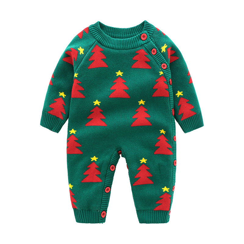 Newborn Baby Clothes Baby Crawling Clothes Thickening Out Baby Harness Product information: Material: Cotton Style: Korean version Colour: red face deer,green santa head,horned elk head,christmas snowflake deer,christmas beige deer,20 red santa,20 green s