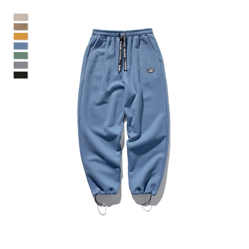 Men's drawstring knit stretch sweatpants Style: basic Whether there is a belt; there is a belt Pants placket; tether closure Suitable for the season; four seasons Suitable for the crowd: teenagers Fabric name: 50% cotton 50% polyester fiber Main fabric co
