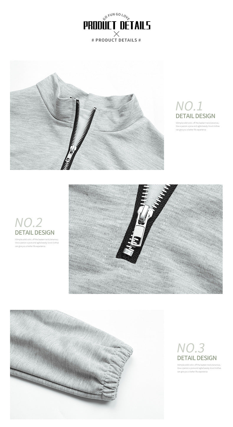 European And American Autumn And Winter Women's Sports Stand Collar Suit Contrast Color Sweatshirt Two-piece Set Product information: Pattern: color matching Fabric name: Polyester Color: Gray Sleeve type: sleeve Pants length: pants Main fabric compositio