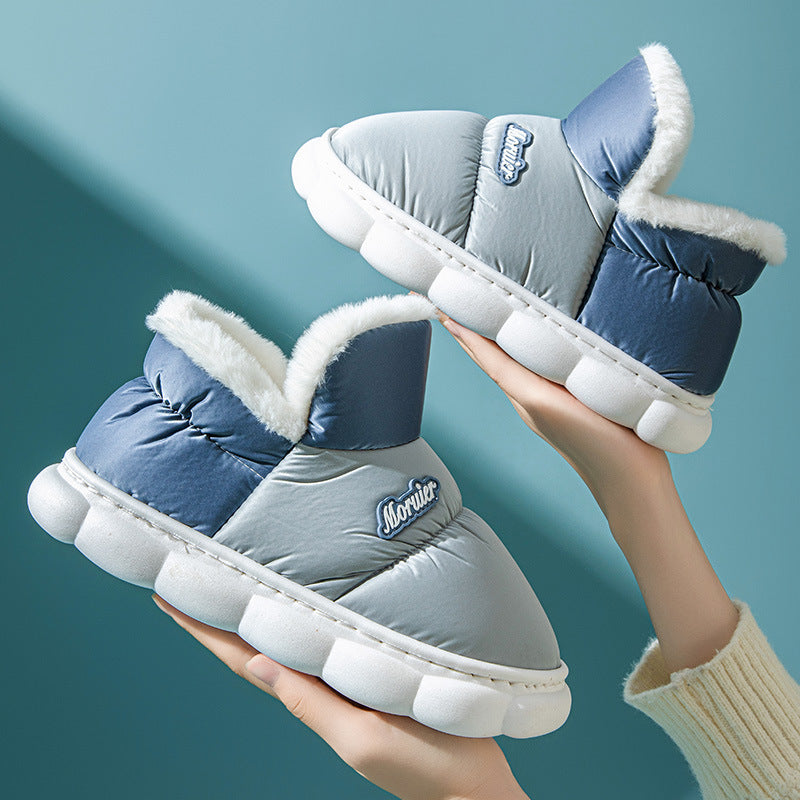 Children's Bags And Fleece-lined Thickened Couple Non-slip Warm Shoes Product information: Pattern: solid color Thickness: thickening Applicable location: Other Color: pink, orange, green, gray, brown Shoe Upper material: Polyester Size: 15 cm2-3 years ol