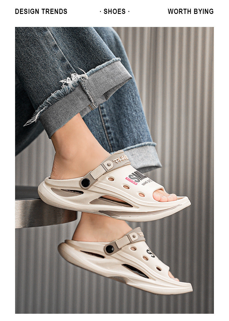 Student Summer EVA Outdoor Driving Plus Size Beach Slippers Product information: Material lining: no lining Color: black, white, khaki Size: 36-37, 38-39, 40-41, 42-43, 44-45, 46-47 Sole material: EVA Style: Open toys Wearing method: shoe cover Applicable