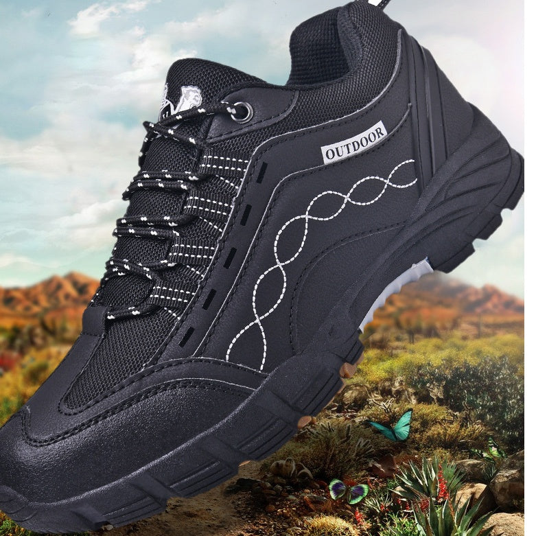 Cross-border Mountaineering Shoes For Men Low Help For Men Product Information: Wear: Front lacing Function: anti-slip Inner material: mesh Outsole material: non-slip rubber Upper height: low upper Sole material: rubber Sole technology: stick rubber shoes