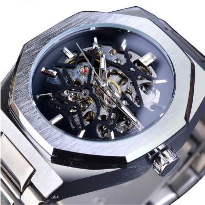 Mechanical Automatic Watches For Men Description: - Stainless steel watch case and genuine leather band makes the watch more durable. - Skeleton dial design reveals your fashionable point of view. - Color may not appear as exactly as in real life due to v
