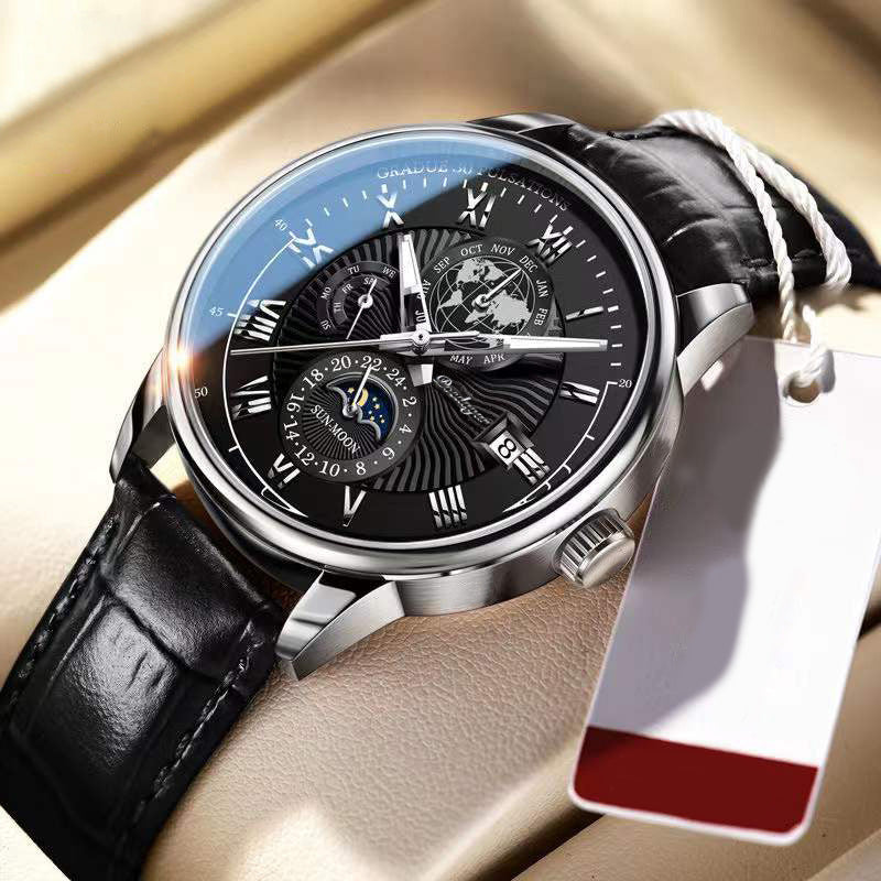 Fashion Personality Business Belt Watch Men Product information: Special functions: luminous, calendar, small three needles Display type: pointer Applicable population: male Dial diameter: 40mm Thickness: 6mm Case material: alloy Color: 908 belt rose gold