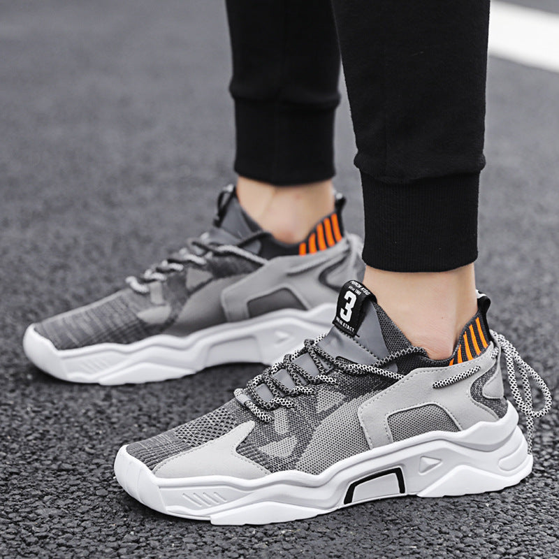 Plus Size Sneakers Man Thick Bottom Casual Style: Casual Function: Breathable For the season: Summer Applicable gender: male pattern: plain Upper material: fabric Sole Material: Rubber Applicable sports: jogging/long-distance running Wearing style: back t