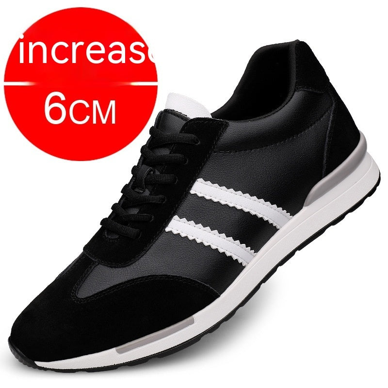 Breathable Casual Skateboard Shoes Trendy White Shoes Sports Product information: Pattern: Solid color Lining material: Microfiber Upper height: Low top Heel height: High heel (6-8cm) Heel shape: Height increasing insole Size: 37,38,39,40,41,42,43 Sole cr