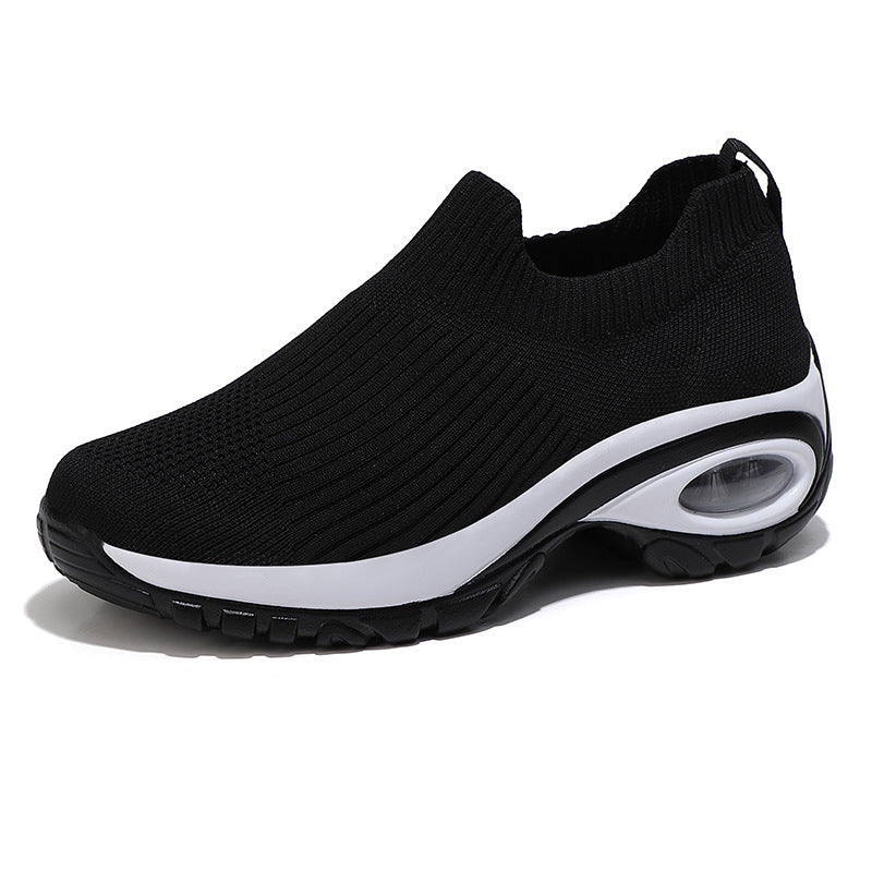 Comfortable Fly Woven Breathable Lazy Shoes Product information : Toe shape: round head Upper material: flying weave Heel height: low heel (1-3CM) Color: red, burgundy, black Sole material: plastic Size Information: Size: 35,36,37,38,39,40 Packing list: A