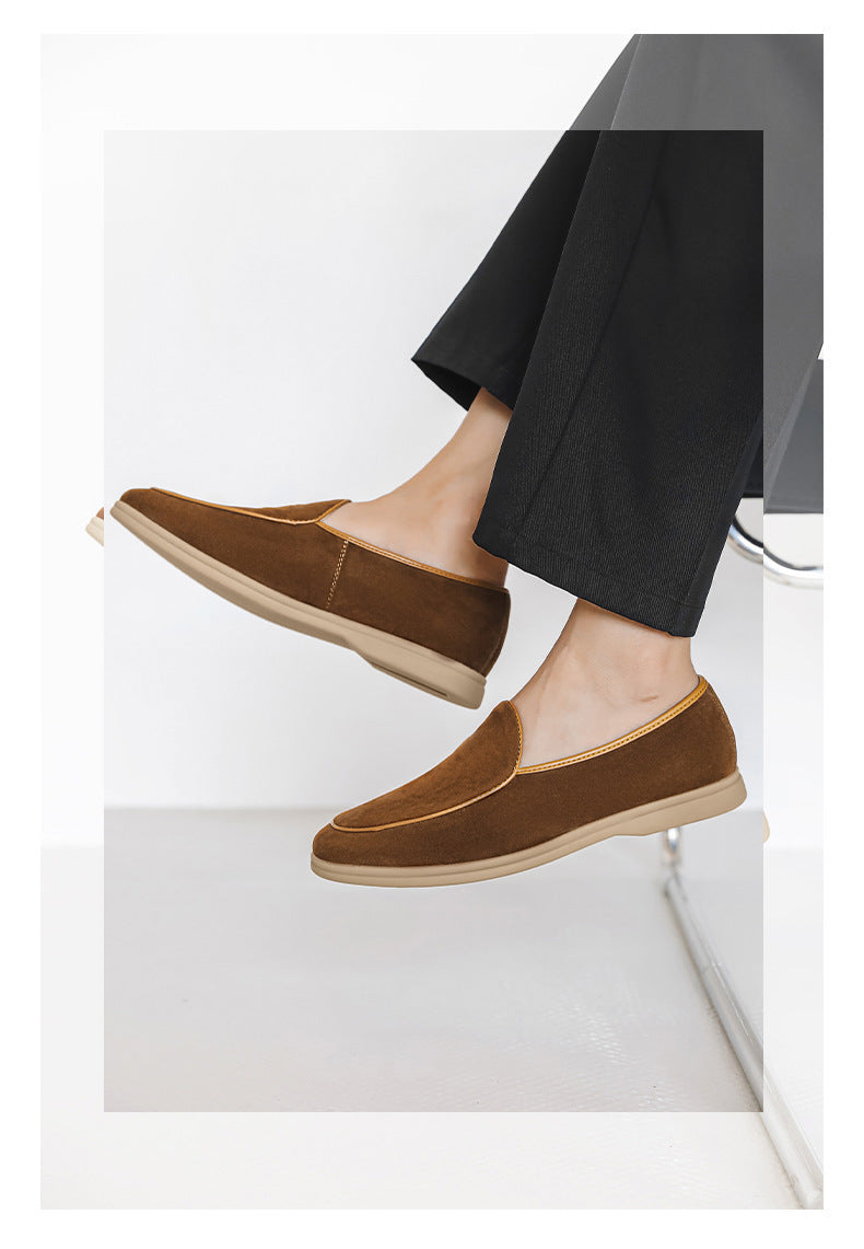 Men's Casual Soft-soled Business Flat Shoes Product information: Pattern: solid color Lining material: Microfiber Color: Milky White, black, khaki, yellow Size: 38, 39, 40, 41, 42, 43, 44, 45, 46 Sole craft: viscose shoes Sole material: rubber Popular ele