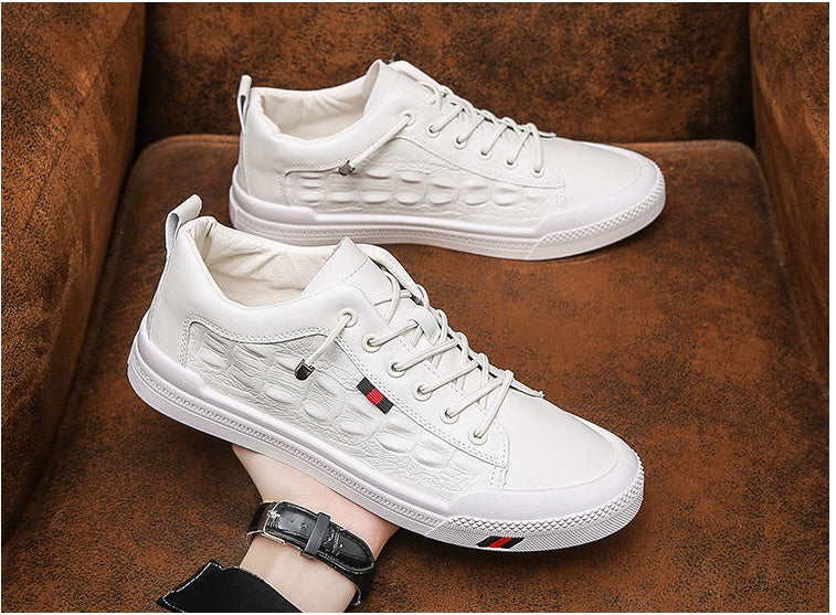 Men Fashion Casual Shoes Korean Trend Overview: Unique design, stylish and beautiful. Good material, comfortable feet. A variety of colors, any choice. Specification: Upper material: microfiber leather Style: Korean Popular elements: plain noodles Pattern