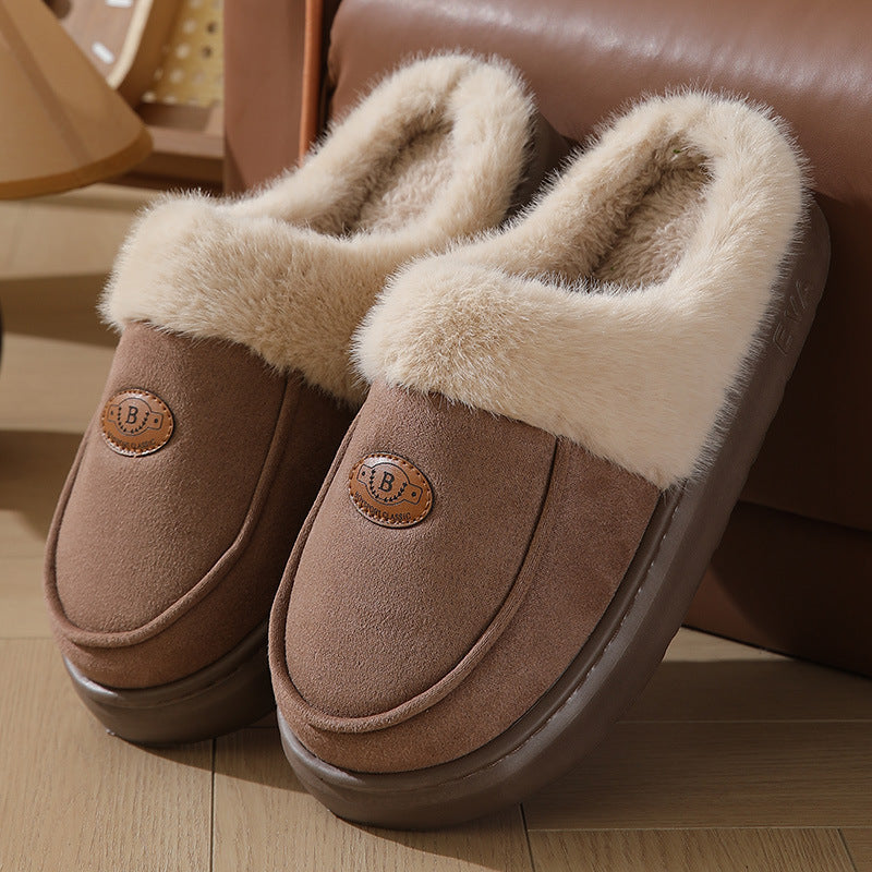 Winter Plush Slippers For Men Casual All-match Warm Suede House Shoes Indoor Non-slip Floor Bedroom Slipper Overview: Unique design, stylish and beautiful. Good material, comfortable wear. A variety of colors, any choice. Product information: Shoe upper m