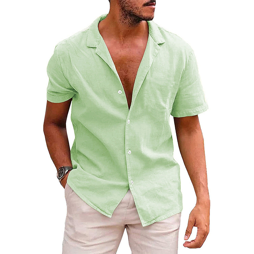 Men's Tops Casual Button Down Shirt Short Sleeve Beach Shirt Summer Mens Clothing Overview: Unique design, stylish and beautiful. Good material, comfortable wear. A variety of colors, any choice. Product Information: Fabric name: linen Material function: