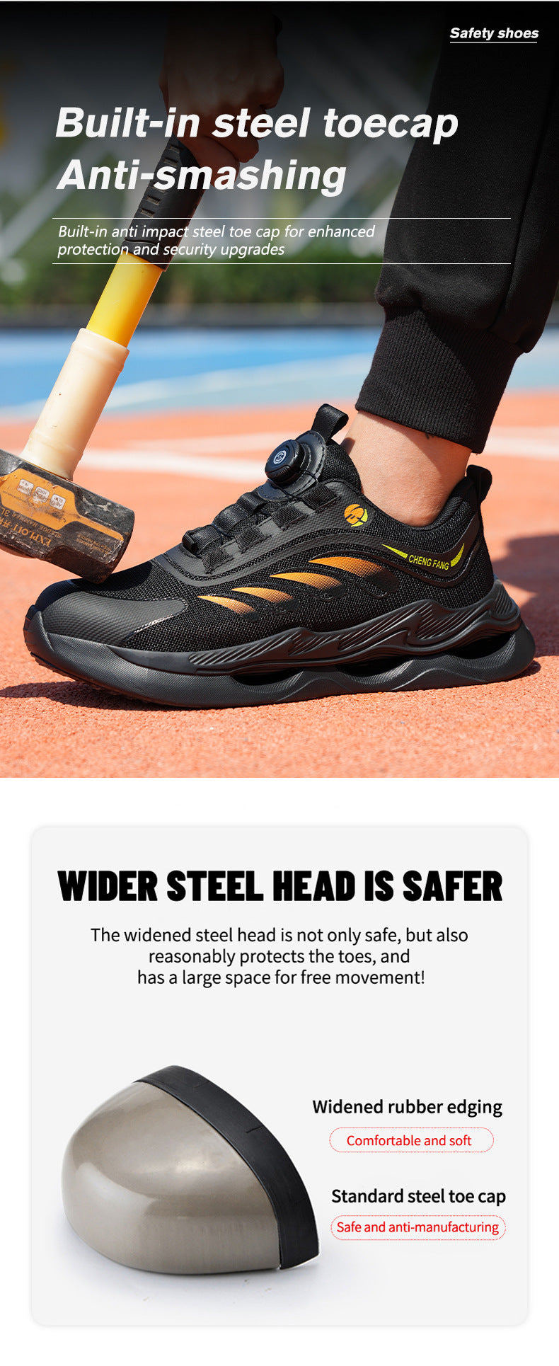 Men's Lightweight Button Fly Woven Labor Protection Shoes Product information: Color: Orange, fluorescent green Sole material: rubber and plastic sole Size: 36,37,38,39,40,41,42,43,44,45,46,47,48 Upper height: low top Toe cap material: steel toe cap Shoe