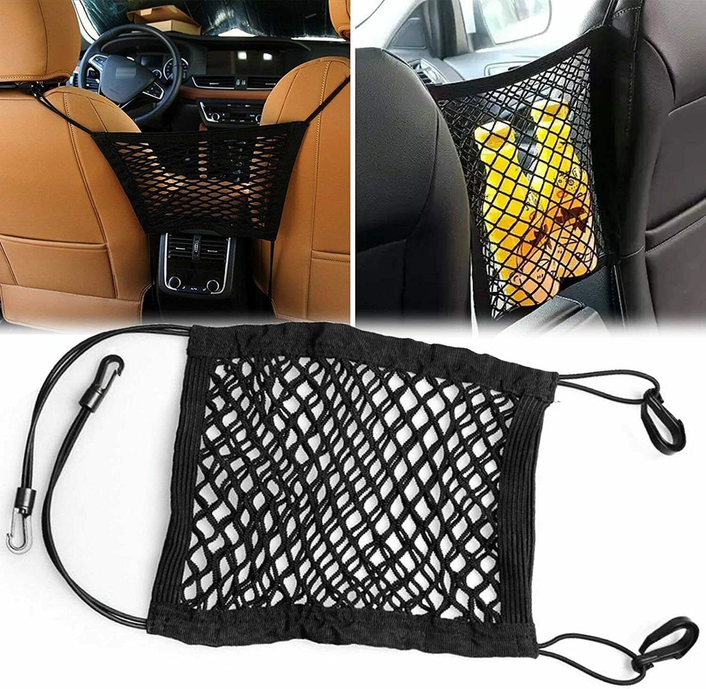 Universal Car Trunk Storage Net Bag Cargo Back Seat Mesh Organizer Holder Mesh we ship only inside the US, USPS First Class Package 2 Day Handling , 2-5 Day Shipping. Universal Car Seat Storage Mesh Organizer - Mesh Cargo Net Hook Pouch Holder for Purse B