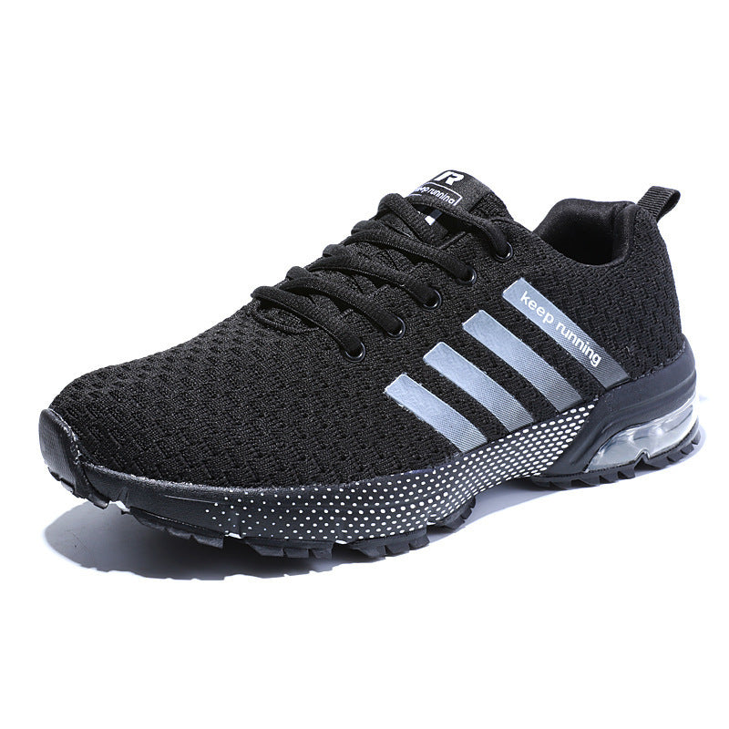 Flying Woven Couple Models Cushion Cushion Sports Shoes Product information: Product category: Sports casual shoes Style: leisure Function: Breathable Pattern: plain Upper material: fly woven Sole Material: Rubber Popular elements: lattice, hollow, air cu