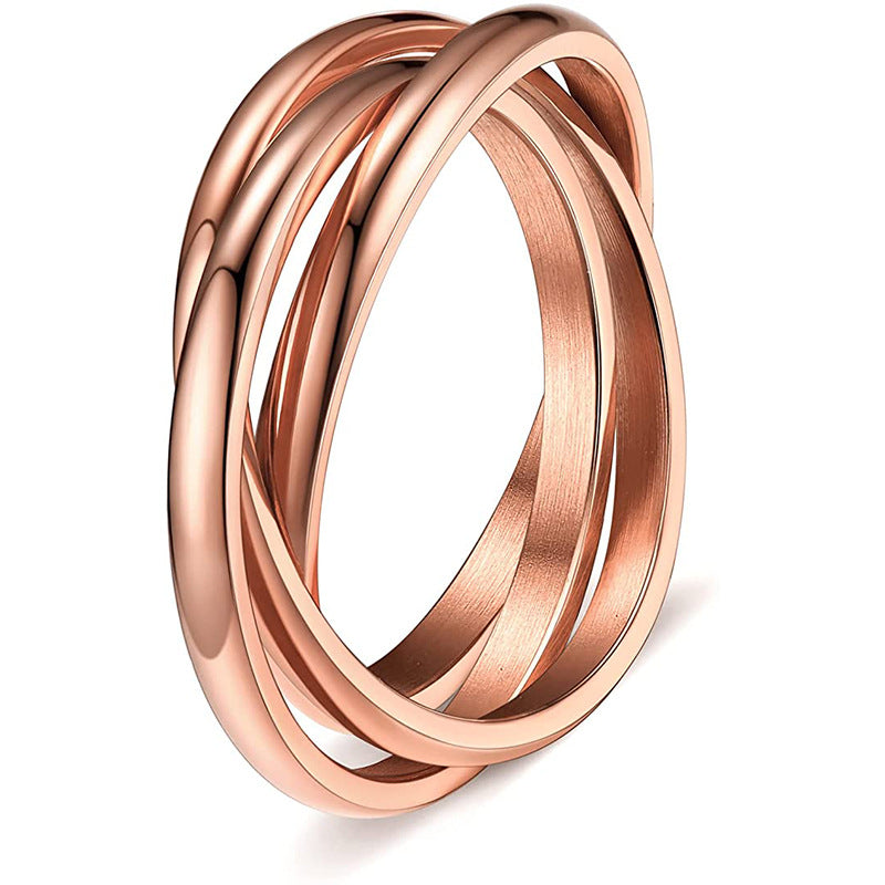 Three-ring Rotating Ring For Couple Creative Personalized Anxiety Relief Rings Women Geometric Jewelry Product information: Material: stainless steel Style: fashionable and simple Features:Electroplating Color:picture color Size Information: Packing list: