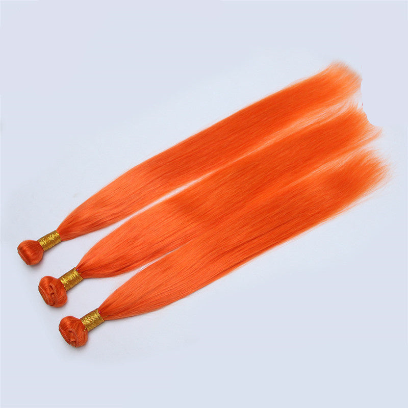 Color Human Hair Curtain Orange Hair Curtain Curvature Texture: ST Color: #orange Length: 8-30Inch Weight: 100G / Piece 100g / strand Density: 130% 150% density Material Material: 100% human hair Color Human Hair Curtain Orange Hair Curtain Curvature Text