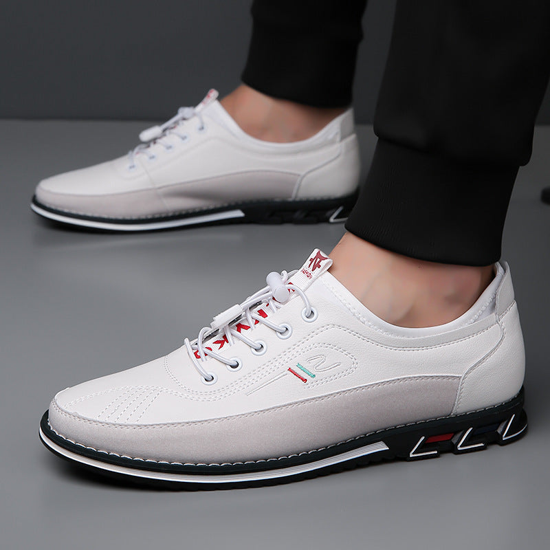 Genuine Leather Sports Comfortable And Non-slip Waterproof Leather Shoes Men's Product information: Pattern: solid color Lining material: Leather Color: XC1981 Black, XC1981 Gray, XC1981 Brown, XC1981 khaki, XC1981 yellow Processing Method: Frosted Heel h