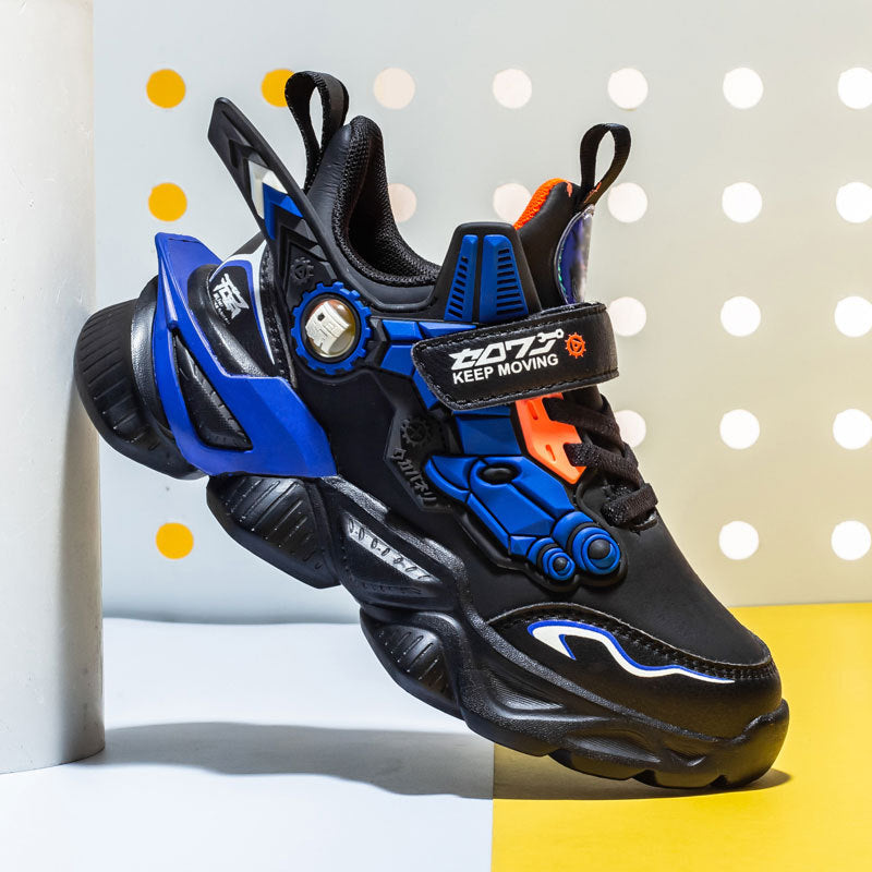 Mesh Cartoon Leather Trendy Boys' Shoes, Breathable Children's Basketball Shoes Overview: Unique design, stylish and beautiful. Good material, comfortable feet. A variety of colors, any choice. Specification: Fashion element: Buckle Boots: Children's casu