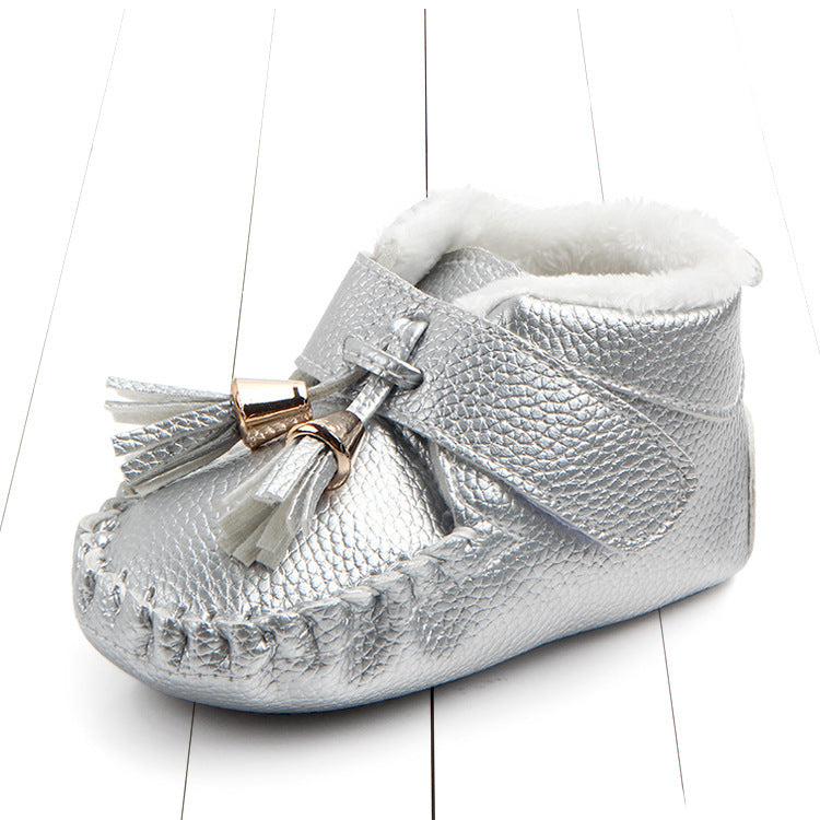 Baby shoes, non-slip shoes, toddler shoes Product category: Toddler shoes Applicable gender: neutral/male and female Upper Material: Artificial PU suitable season: winter style: Casual Function: warm, breathable, non-slip pattern: plain Thickness: Normal