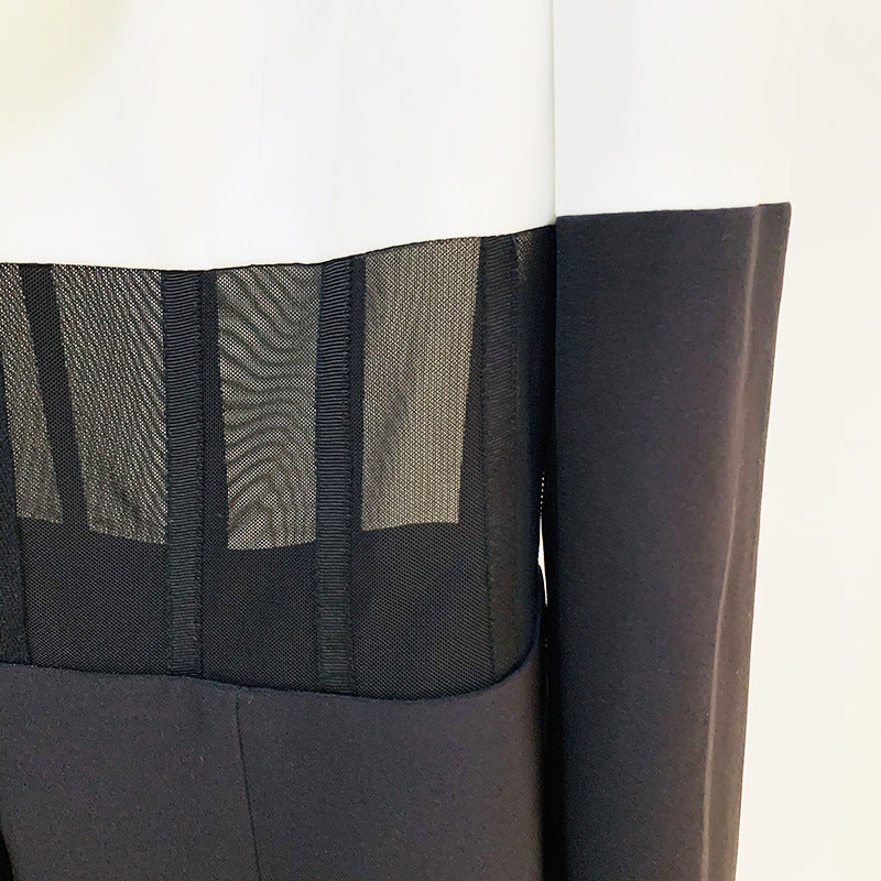 Contrast Color Perspective Patchwork Suit Coat Leggings Suit Product information: Material: Polyester fiber (polyester) Style: Street Colour:WHITE Size Information: Size: S/M/L/XL Size Lenght Bust WAIST HIP S 68/102 86 64-74 90 M 69/103 90 68-78 94 L 70/1
